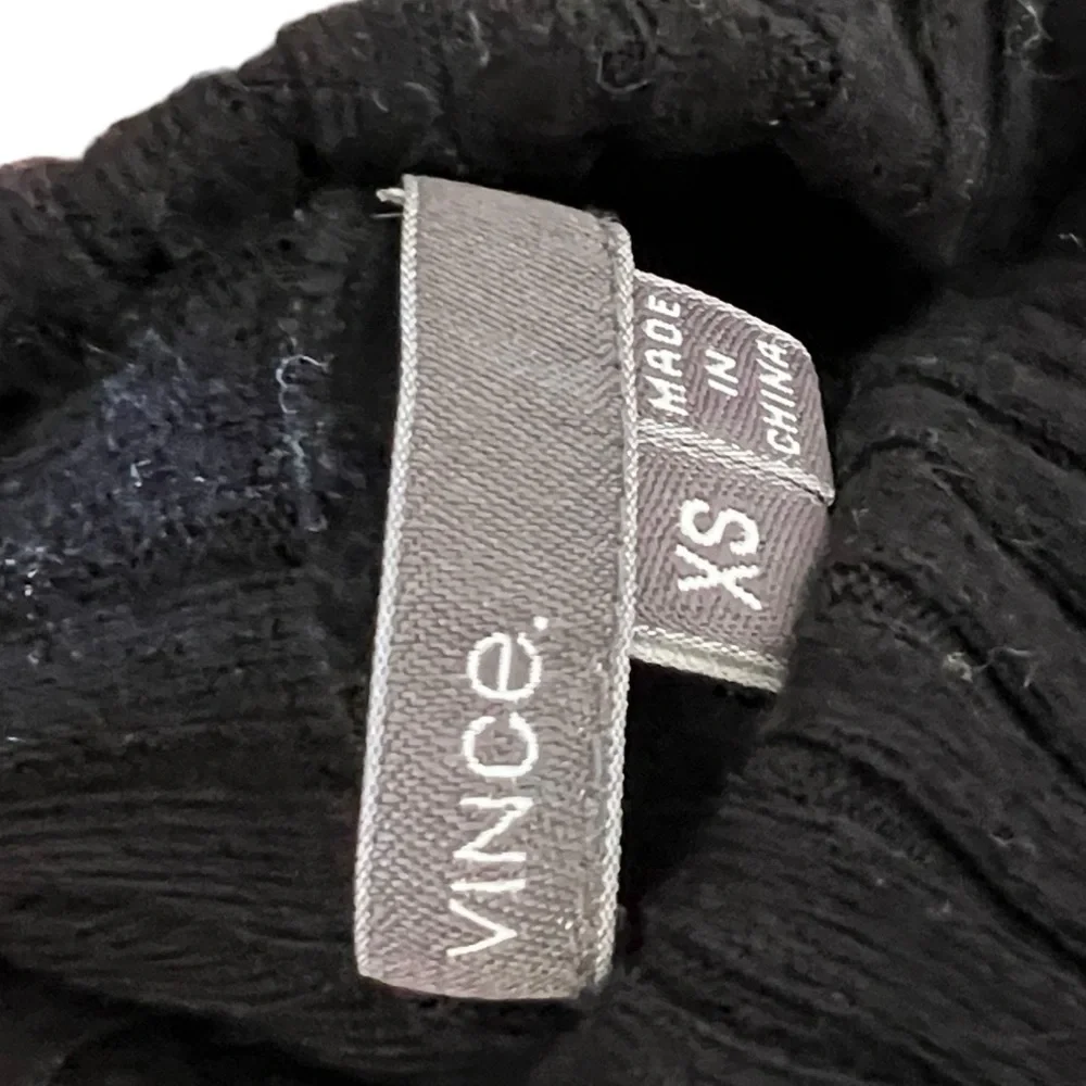 Vince. Cashmere Blend Black Ribbed Turtleneck‎ Sweater